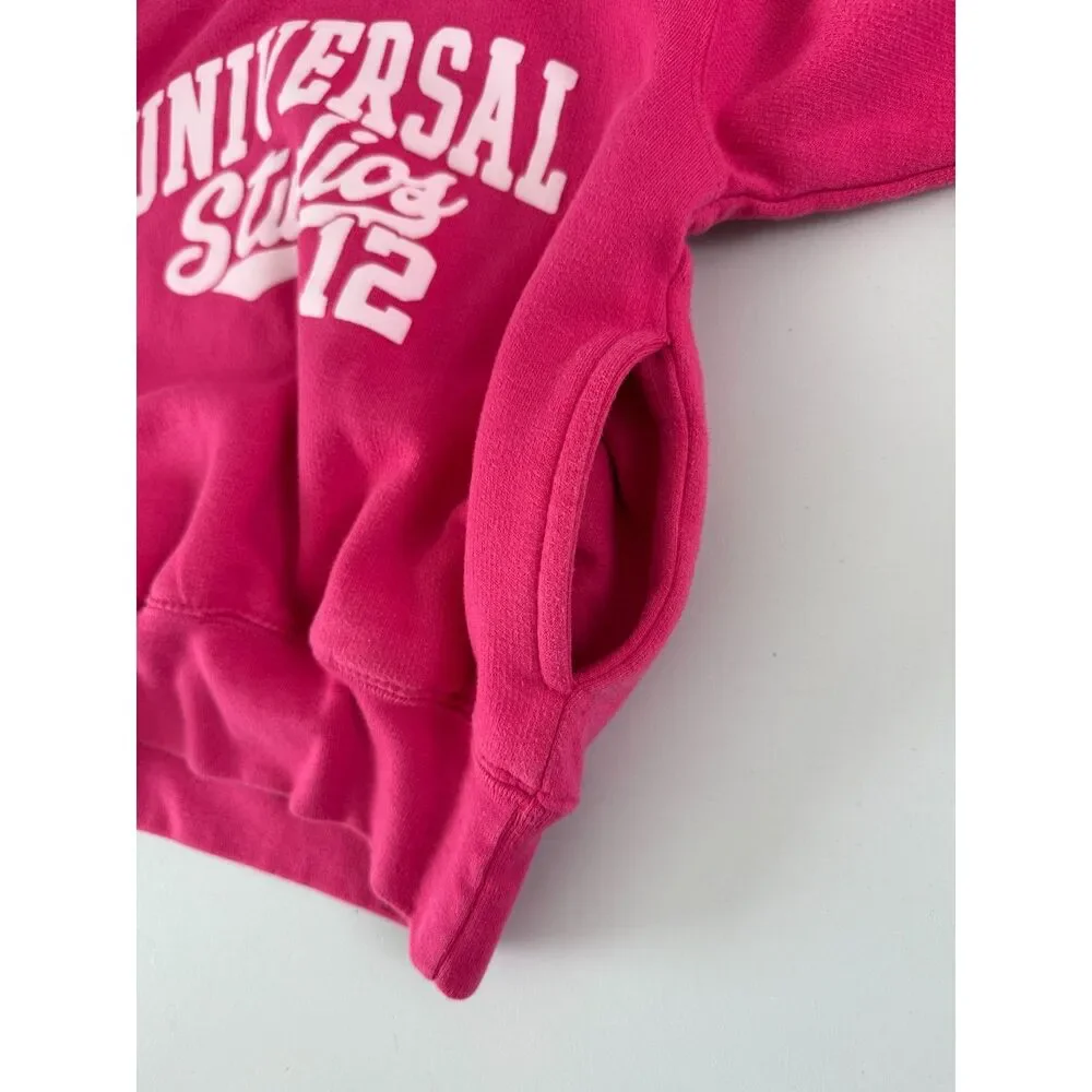 Universal Studios Youth Girls Hoodie Sweatshirt Pink White Size S Small